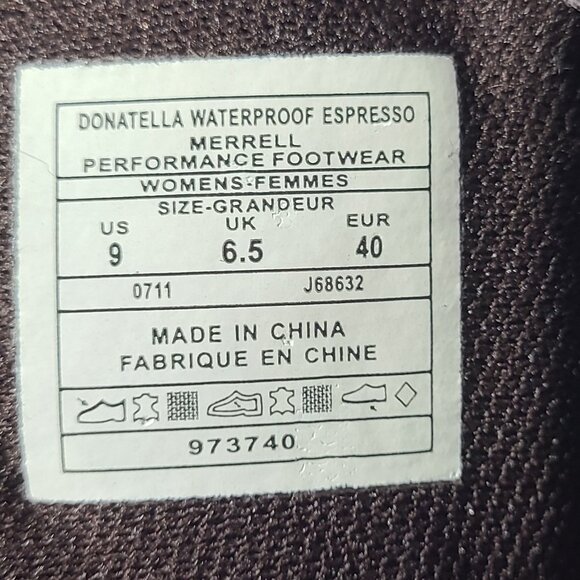 Merrell Donatella Brown Leather Waterproof Side-Zipper Mid-Calf Women's Boot 9 - Picture 6 of 8